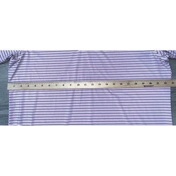 B. Draddy Large Men's Pink Striped Golf Polo Embroidered Striped - Picture 5 of 9